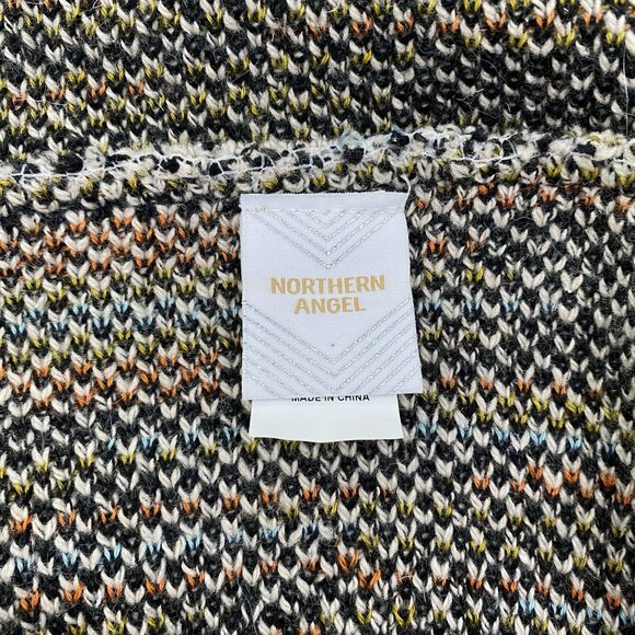 Northern Angel Cardigan Sweater Duster Womens Small Tan Aztec Hooded Fur Trim - Picture 6 of 11